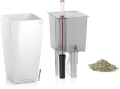 Lechuza® Pflanzgefäß Mini-Cubi Weiß hochglanz 10 cm x 10 cm