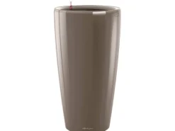 Lechuza® Pflanzgefäß Rondo Premium Ø 40 cm x 75 cm Taupe hochglanz