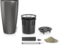 Lechuza® Pflanzgefäß Rondo Premium Ø 32 cm x 56 cm Anthrazit metallic