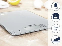 Leifheit Küchenwaage Page Comfort 300 Slim 17 cm x 22 cm x 1 cm Grau
