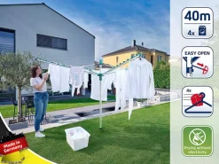 Leifheit Wäschespinne Linomatic V 40m Leine Wäscheständer höhenverstellbar