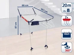 Leifheit Wäscheständer Pegasus 200 Wäschetrockner 20m Leine Rollen inkl. Zubehör