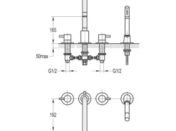 4-Loch-Wannenrandarmatur Q10000