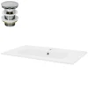 LuxeBath Waschbecken aus Keramik Weiß 81x16,5x46 cm mit Ablaufgarnitur