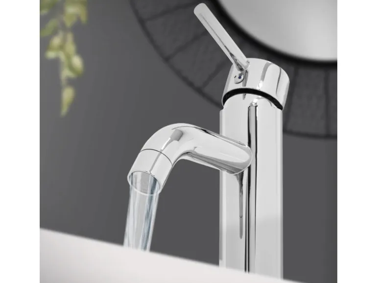 LuxeBath Wasserhahn Bad Klein für Badezimmer Chrom Messing Rund Mischbatterie