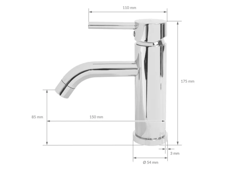 LuxeBath Wasserhahn Bad Klein für Badezimmer Chrom Messing Rund Mischbatterie