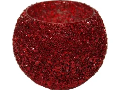 M Colections Vase Strass Bowl Rot Ø 11 cm x 8,5 cm