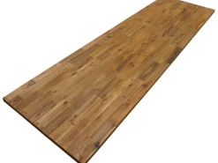 Massivholz Arbeitsplatte Akazie-Teak Optik 240 cm x 63,5 cm x 2,7 cm