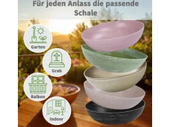 matches21 HOME&HOBBY Pflanzschale für Draussen in Hell-Grau Marmoriert 37 x 10,5 cm