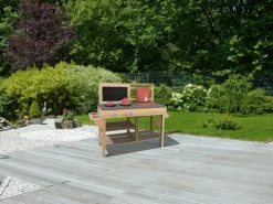 Matschküche FSC® Tanne 93 cm x 82,5 cm x 32 cm Rot-Grau-Schwarz