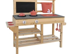 Matschküche FSC® Tanne 93 cm x 82,5 cm x 32 cm Rot-Grau-Schwarz