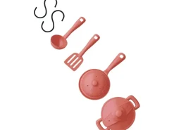 Matschküche FSC® Tanne 93 cm x 82,5 cm x 32 cm Rot-Grau-Schwarz