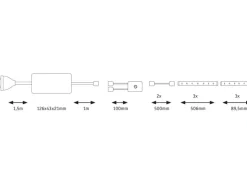 MaxLED 500 Comfort Set kitchen 1,8m IP44 Cover 2700K 11W 230/24V 20VA Silber