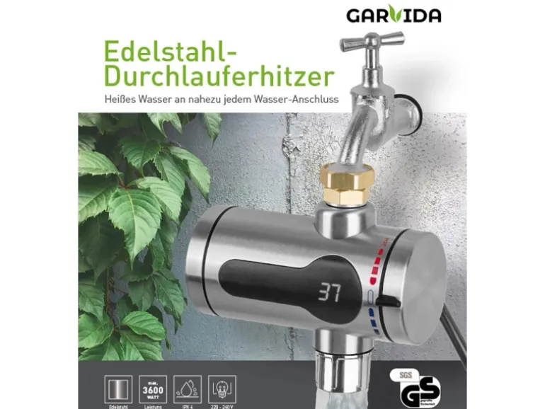 Maxxmee Edelstahl-Durchlauferhitzer Kompakt 3600 W