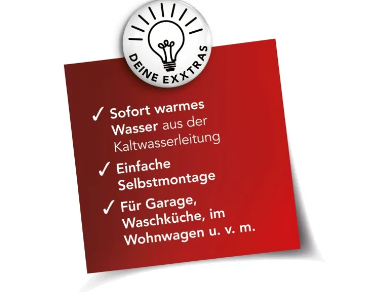 Maxxmee Warm und Kaltwasserarmatur mit integrierter Heizspirale Edelstahl 3600 W