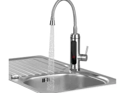 Maxxmee Warm und Kaltwasserarmatur mit integrierter Heizspirale Edelstahl 3600 W