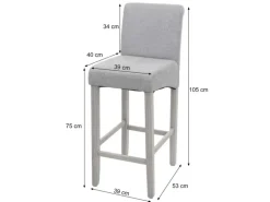 MCW Barhocker C33 2er-Set Schwarz Matt Dunkle Beine Kunstleder