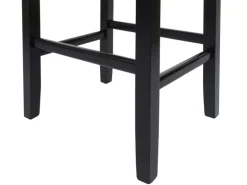 MCW Barhocker C33 2er-Set Schwarz Matt Dunkle Beine Kunstleder