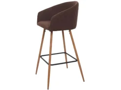 MCW Barhocker D72 2er-Set Stoff/Textil Braun