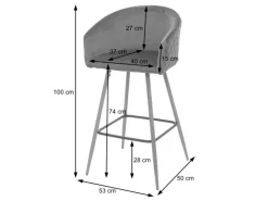 MCW Barhocker D72 2er-Set Stoff/Textil Braun