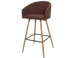 MCW Barhocker D72 2er-Set Stoff/Textil Braun