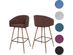 MCW Barhocker D72 2er-Set Stoff/Textil Braun