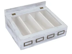 MCW Besteckkiste C25 Weiß Shabby