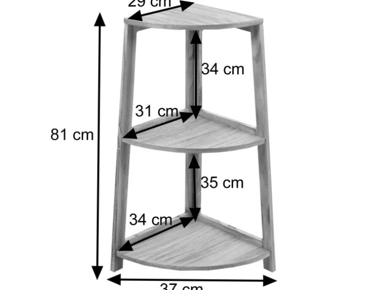 MCW Eckregal K44 Shabby Weiß
