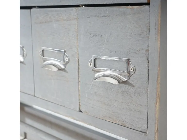 MCW Küchenregal C49 5 Schubladen Shabby Look Grau