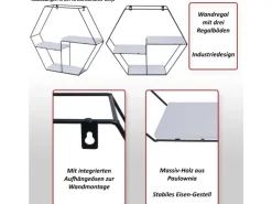 MCW Wandregal K76 43x49x11cm Dunkelbraun