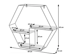 MCW Wandregal K76 43x49x11cm Dunkelbraun