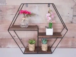 MCW Wandregal K76 43x49x11cm Dunkelbraun