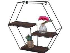 MCW Wandregal K76 43x49x11cm Dunkelbraun