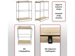 MCW Wandregal K77 50x35x17cm Dunkelbraun