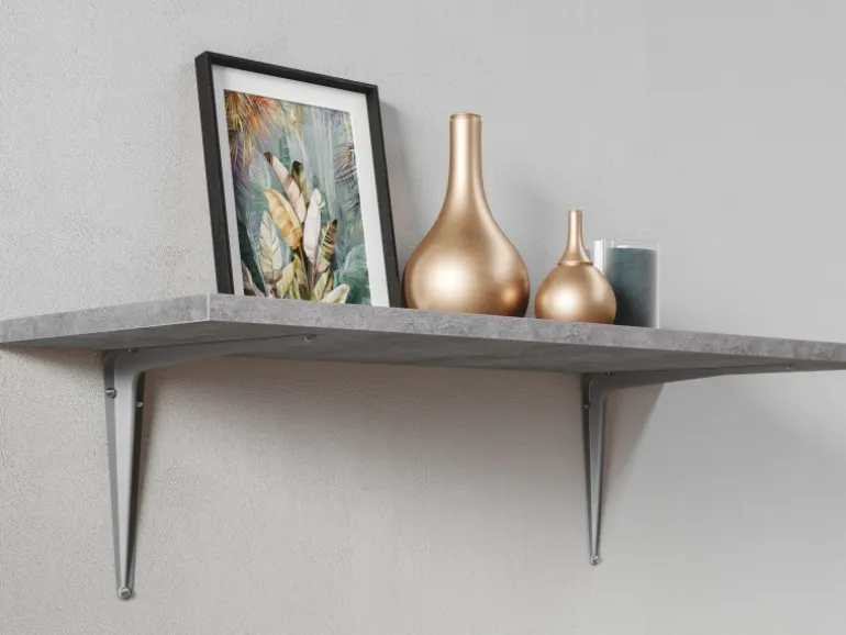 MDF-Wandregal Oldham 1,8 cm x 80 cm x 20 cm Betonfarben