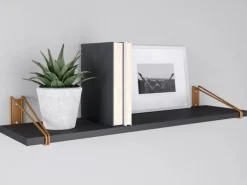 MDF-Wandregal Oldham 1,8 cm x 80 cm x 20 cm Walnussfarben