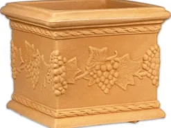 Mein-Pflanztopf  Blumentopf Venedig Quadratisch Mediterran Verziert Kunststoff Impruneta 25 x 25 cm