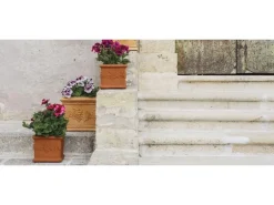 Mein-Pflanztopf  Blumentopf Venedig Quadratisch Mediterran Verziert Kunststoff Impruneta 25 x 25 cm