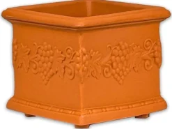 Mein-Pflanztopf Blumentopf Venedig Quadratisch Mediterran Verziert Kunststoff Terrakotta 35 x 35 cm