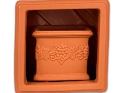 Mein-Pflanztopf  Blumentopf Venedig Quadratisch Mediterran Verziert Kunststoff Terrakotta 35 x 35 cm