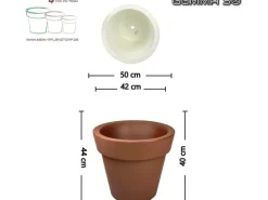 Mein-Pflanztopf  Design Pflanzkübel XXL Gemma Hochwertiger Kunststoff Ø 50 cm 40 Liter Höhe 44 cm Anthrazit