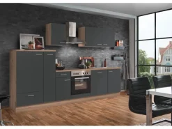 Menke Küchenzeile Artisan Classic 300 cm Graphit Artisan-Eiche Nachbildung