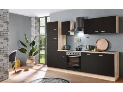 Menke Küchenzeile Classic 270 cm Lava Matt-Sonoma Eiche Nachbildung