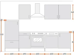 Menke Küchenzeile Premium 280 cm Lava Hochglanz-Sonoma Eiche Nachbildung