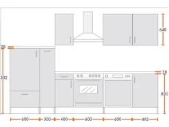 Menke Küchenzeile Premium 300 cm Lava Hochglanz-Sonoma Eiche Nachbildung