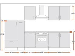 Menke Küchenzeile Premium 300 cm Weiß Hochglanz-Sonoma Eiche Nachbildung