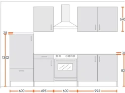 Menke Küchenzeile Premium 270 cm Lava Hochglanz-Sonoma Eiche Nachbildung
