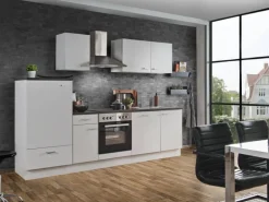 Menke Küchenzeile White Classic 270 cm Weiß-Marmor-Optik