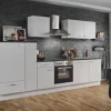 Menke Küchenzeile White Classic 310 cm Weiß-Marmor-Optik