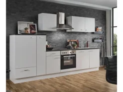 Menke Küchenzeile White Classic 310 cm Weiß-Marmor-Optik